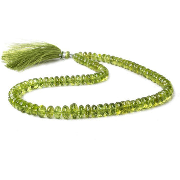 6-7mm Peridot Faceted Rondelle Beads 15 inch 96 pieces AAA Grade (ONLINE ORDER ONLY)