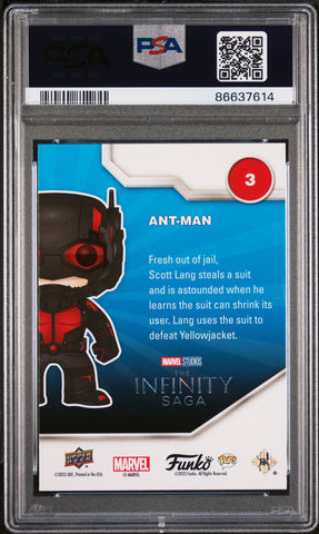 2023 UPPER DECK FUNKO POP MARVEL  ANTMAN  #3  PSA 10 (Online Order Only)