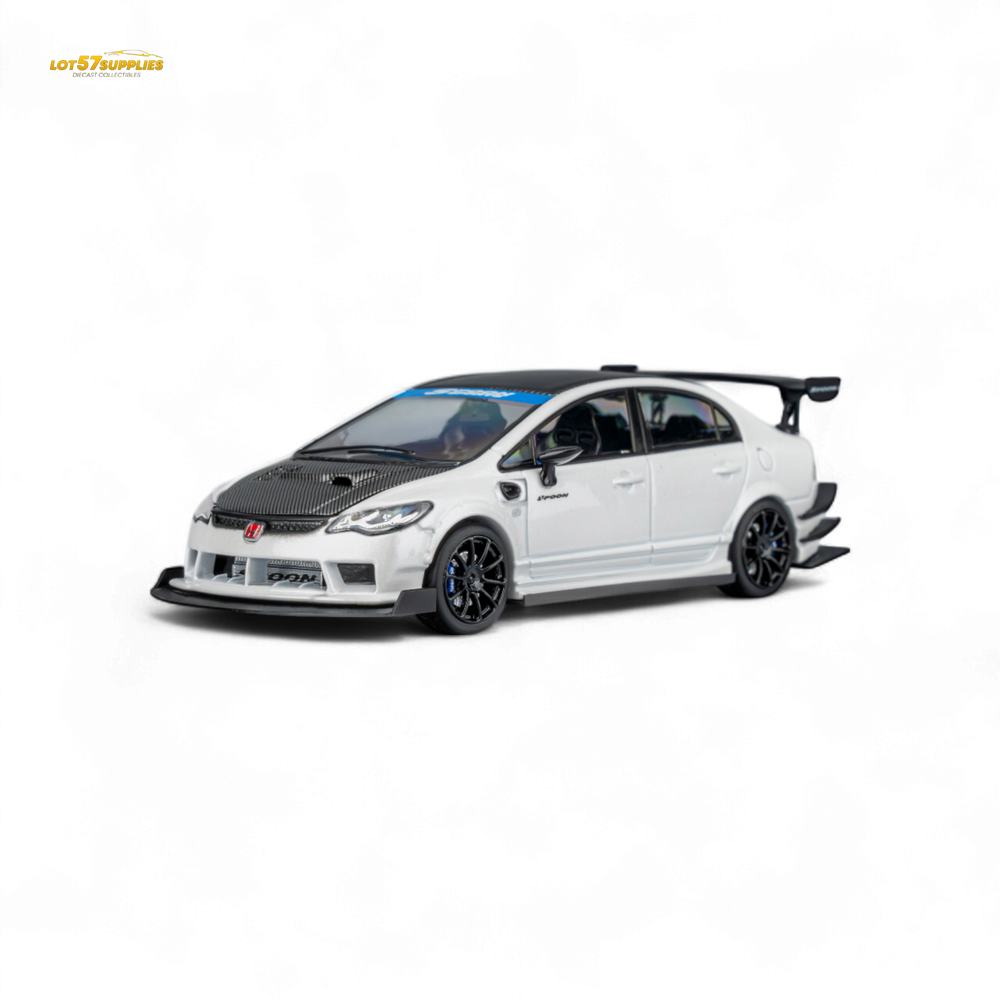(Pre-Order) Microturbo Honda Civic Type R FD2 Spoon Sports - Metallic White 1:64 (Online Order Only)