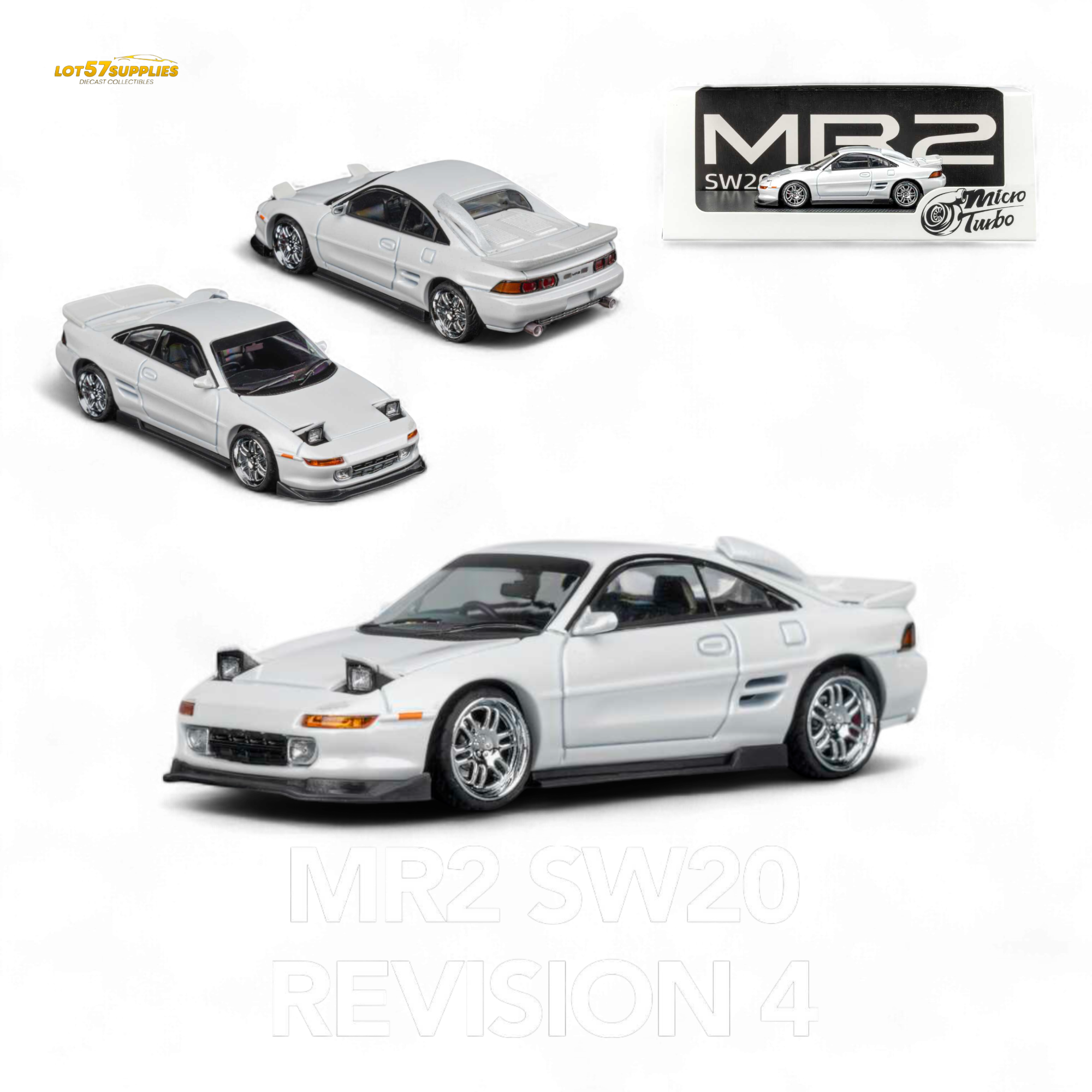 (Pre-Order) Microturbo Toyota MR-2 SW20 Revision 4 V2 – White 1:64 (Online Order Only)