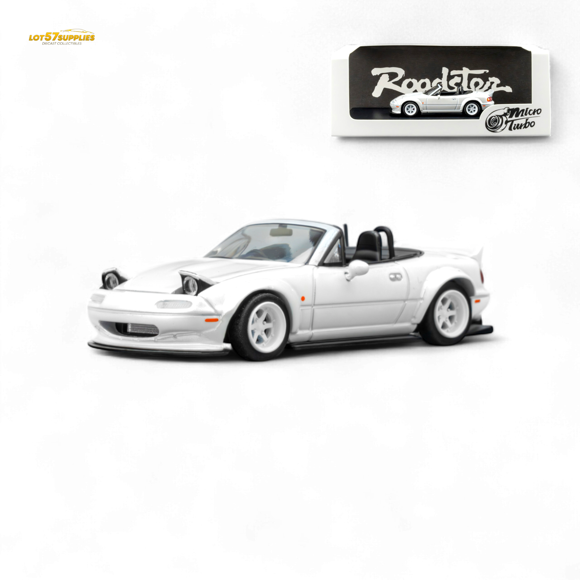 (Pre-Order) Microturbo Custom MX5 Rocket Bunny - Metallic White 1:64 (ONLINE ORDER ONLY)