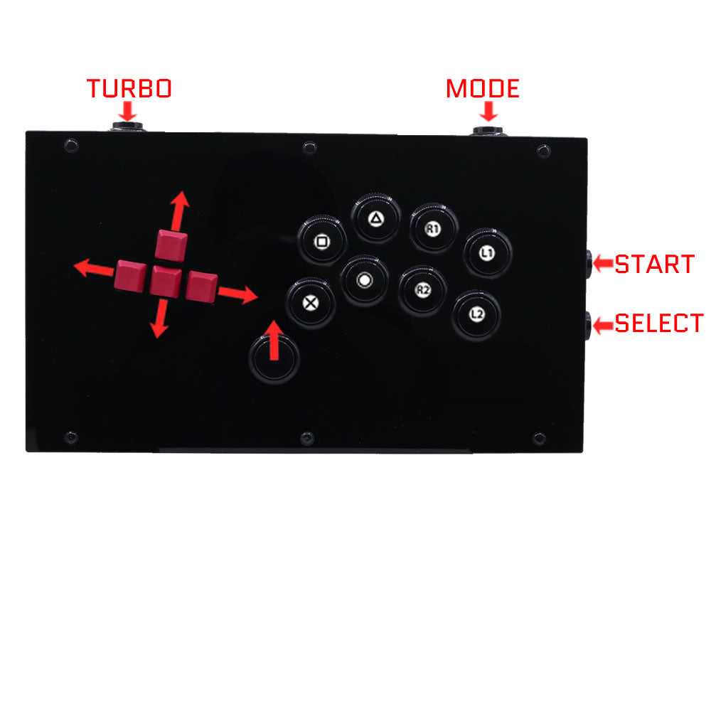 RAC-J802K Keyboard Button Leverless Arcade Game Controller for PC/PS/XBOX/SWITCH (Online Only)