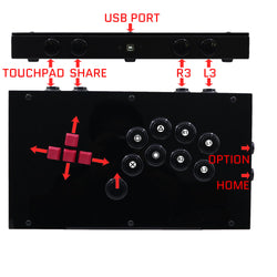 RAC-J802K Keyboard Button Leverless Arcade Game Controller for PC/PS/XBOX/SWITCH (Online Only)