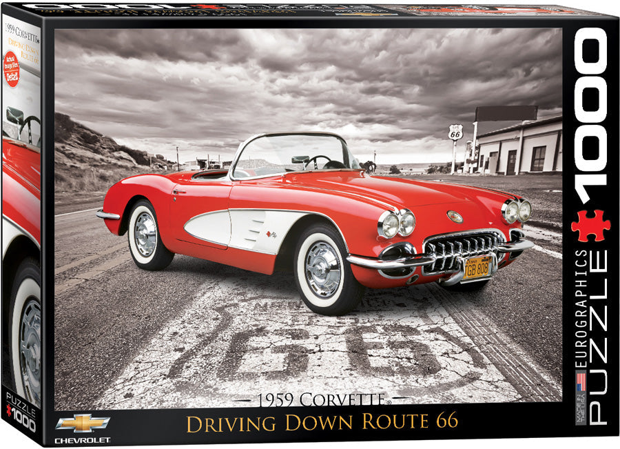 Puzzle: American Car Classics - 1959 Corvette Driving Down Route 66 (ONLINE ORDER ONLY)