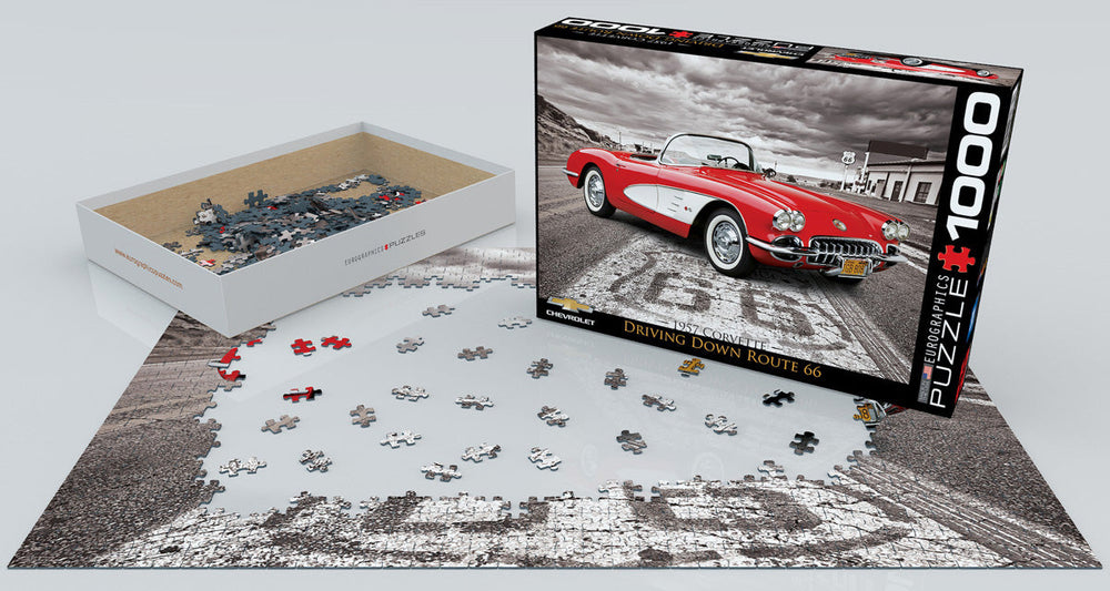Puzzle: American Car Classics - 1959 Corvette Driving Down Route 66 (ONLINE ORDER ONLY)