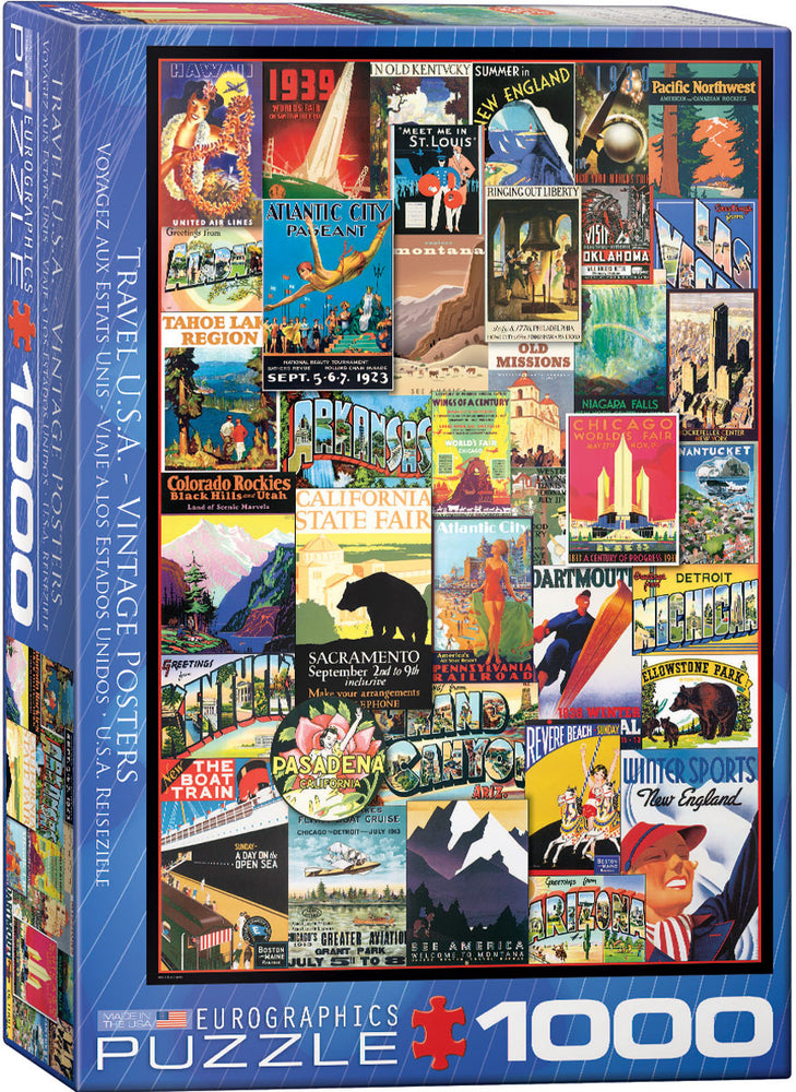 Puzzle: Vintage Art Collages - Travel USA Vintage Posters (ONLINE ORDER ONLY)