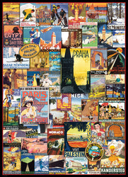 Puzzle: Vintage Art Collages - Travel Around the World Vintage Posters (ONLINE ORDER ONLY)