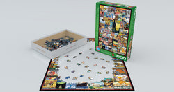 Puzzle: Vintage Art Collages - Travel Around the World Vintage Posters (ONLINE ORDER ONLY)