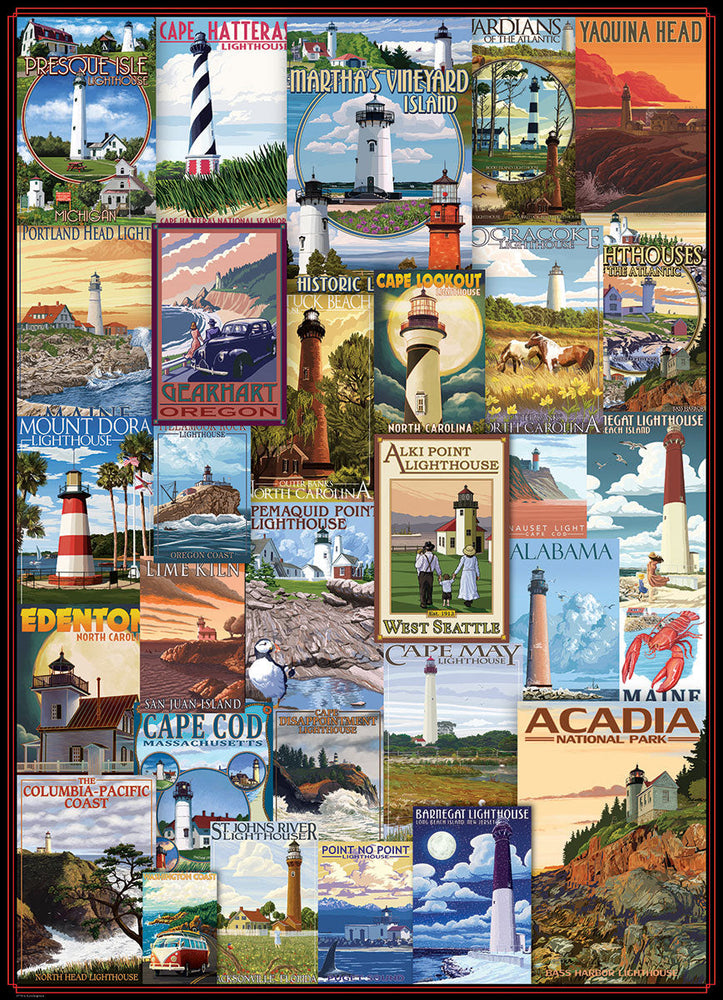 Puzzle: Vintage Art Collages - Lighthouses Vintage Posters (ONLINE ORDER ONLY)