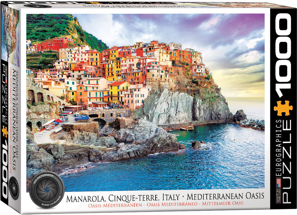Puzzle: HDR Photography - Manarola Cinque Terre Italy Mediterranean Oasis (ONLINE ORDER ONLY)