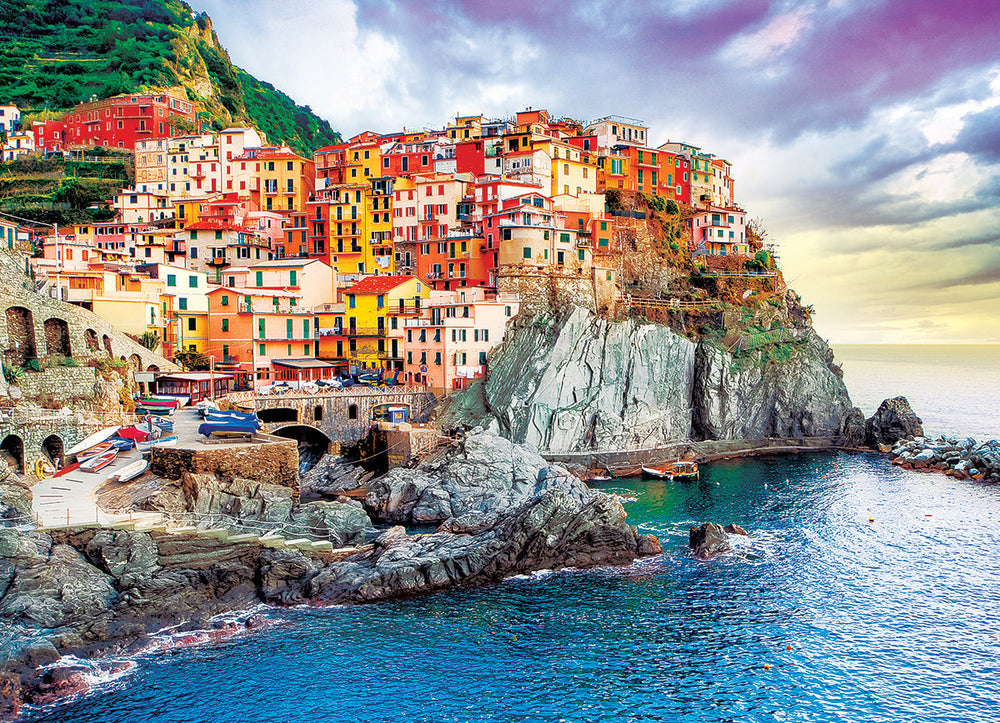 Puzzle: HDR Photography - Manarola Cinque Terre Italy Mediterranean Oasis (ONLINE ORDER ONLY)