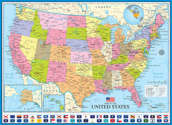 Puzzle: Maps & Flags - Map of the United States of America (ONLINE ORDER ONLY)