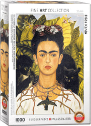 Puzzle: Fine Art Masterpieces - Self-Portrait with Thorn Necklace and Hummingbird by Frida Kahlo (ONLINE ORDER ONLY)