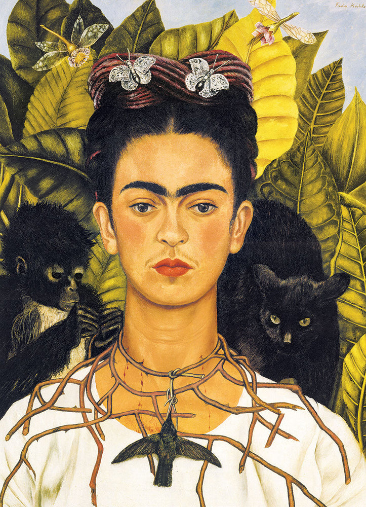 Puzzle: Fine Art Masterpieces - Self-Portrait with Thorn Necklace and Hummingbird by Frida Kahlo (ONLINE ORDER ONLY)