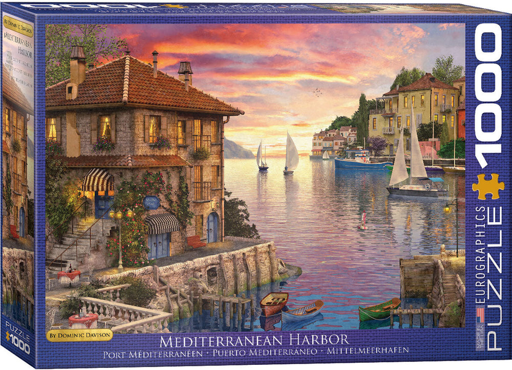 Puzzle: Artist Series - Mediterranean Harbor by Dominic Davison (ONLINE ORDER ONLY)