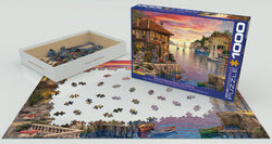 Puzzle: Artist Series - Mediterranean Harbor by Dominic Davison (ONLINE ORDER ONLY)
