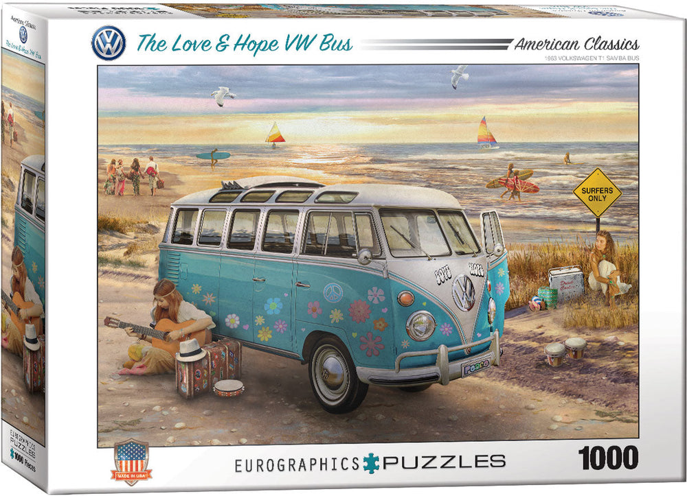 Puzzle: American Car Classics - The Love & Hope VW Bus (ONLINE ORDER ONLY)