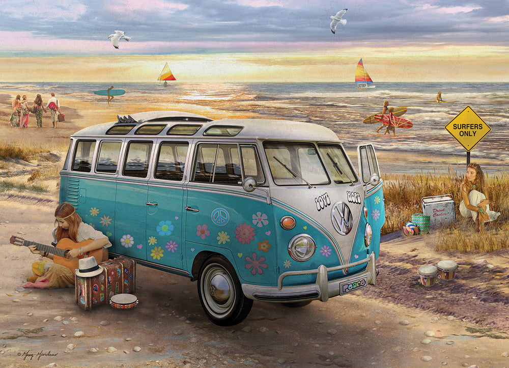 Puzzle: American Car Classics - The Love & Hope VW Bus (ONLINE ORDER ONLY)