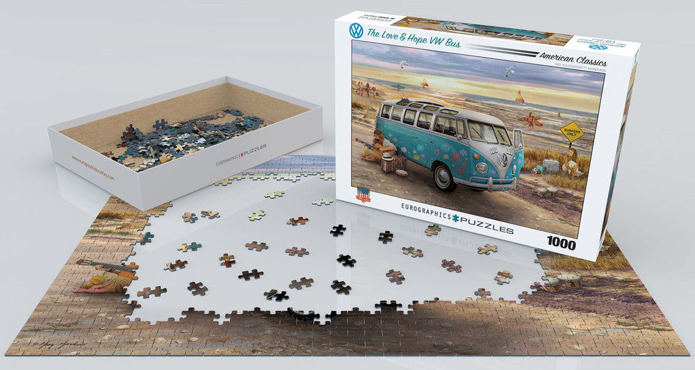 Puzzle: American Car Classics - The Love & Hope VW Bus (ONLINE ORDER ONLY)