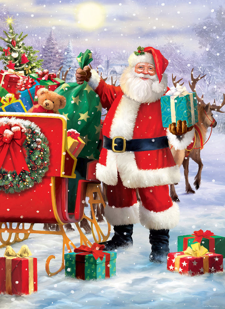 Puzzle: Christmas - Seasonal - Santa with Sled by Simon Treadwell (ONLINE ORDER ONLY)