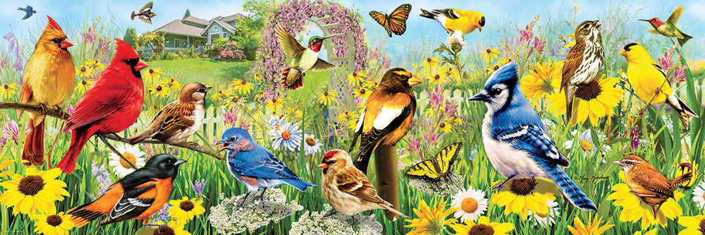 Puzzle: Panoramic Puzzles - Garden Birds Panoramic by Greg Giordano (ONLINE ORDER ONLY)