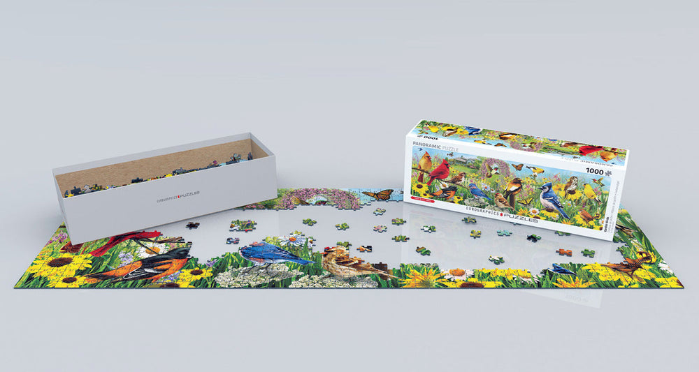 Puzzle: Panoramic Puzzles - Garden Birds Panoramic by Greg Giordano (ONLINE ORDER ONLY)