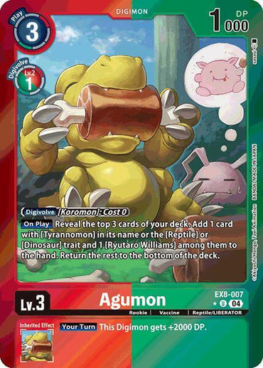 Agumon [EX8-007] - EX8-007 (Limited Foil) [Chain of Liberation] (ONLINE ORDER ONLY)