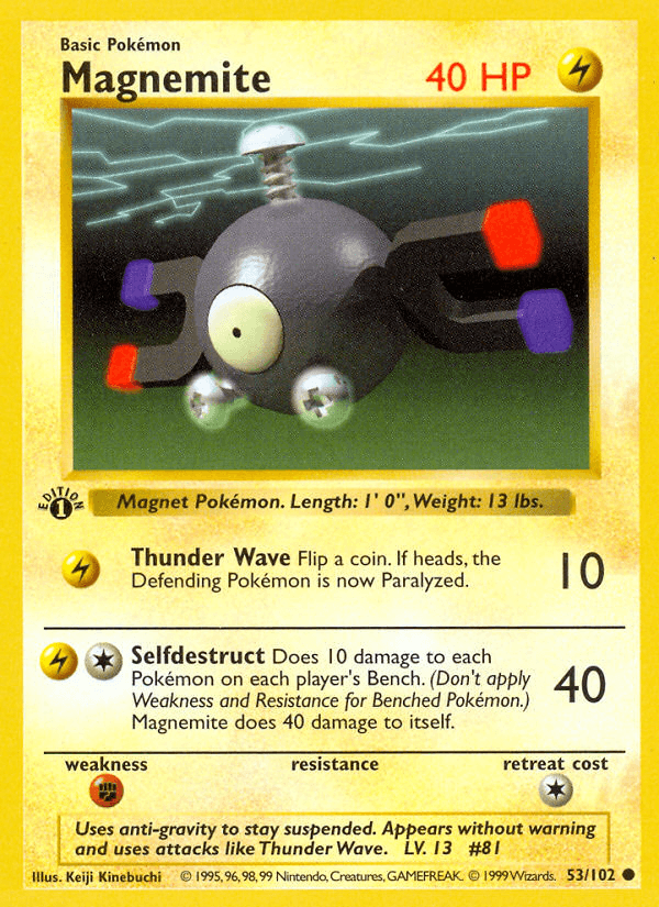 Magnemite (53/102) (Shadowless) [Base Set 1st Edition] (Online Only)