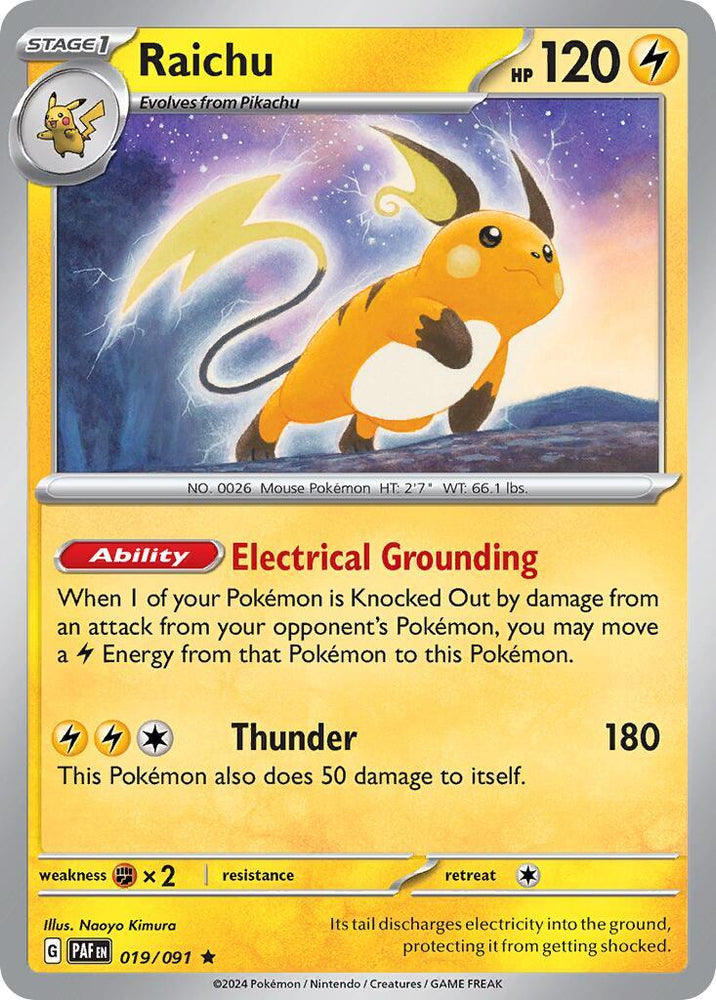 Raichu (019/091) (Theme Deck Exclusive) [Scarlet & Violet: Paldean Fates] (Online Only)