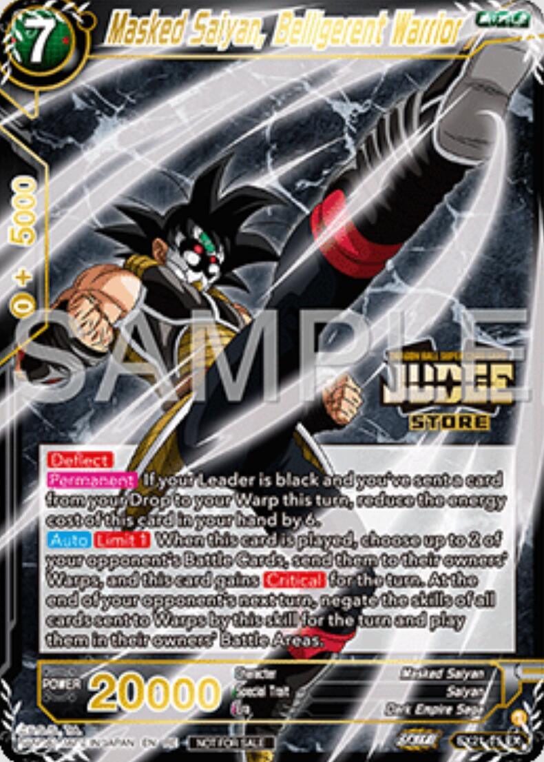 Masked Saiyan, Belligerent Warrior (Judge Pack Vol.16) (Store) (EX21-15) [Judge Promotion Cards] (ONLINE ORDER ONLY)