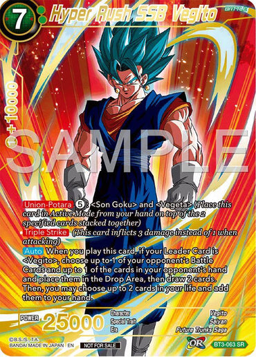 Hyper Rush SSB Vegito (Championship 2024 Finals Pack) (Gold Stamped) (BT3-063) [Tournament Promotion Cards] (ONLINE ORDER ONLY)