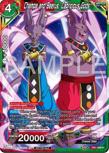 Champa and Beerus, Capricious Gods (Championship 2024 Finals Pack) (DB1-088) [Tournament Promotion Cards] (ONLINE ORDER ONLY)