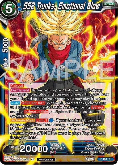 SS2 Trunks, Emotional Blow (Championship 2024 Finals Pack) (P-454) [Tournament Promotion Cards] (ONLINE ORDER ONLY)