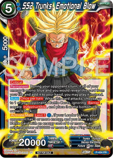 SS2 Trunks, Emotional Blow (Championship 2024 Finals Pack) (P-454) [Tournament Promotion Cards] (ONLINE ORDER ONLY)