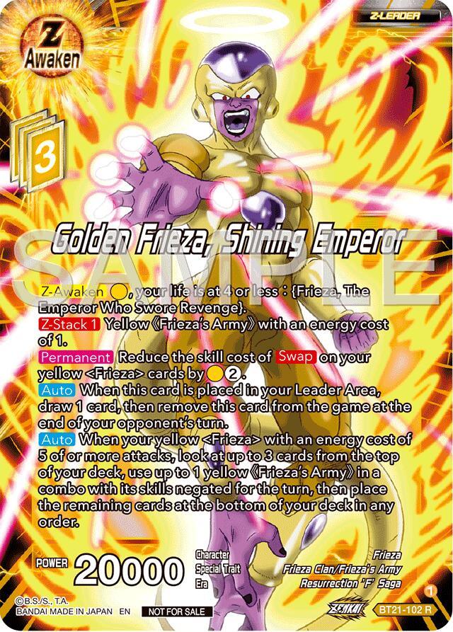 Golden Frieza, Shining Emperor (Championship 2024 Finals Zenkai Pack) (BT21-102) [Tournament Promotion Cards] (ONLINE ORDER ONLY)
