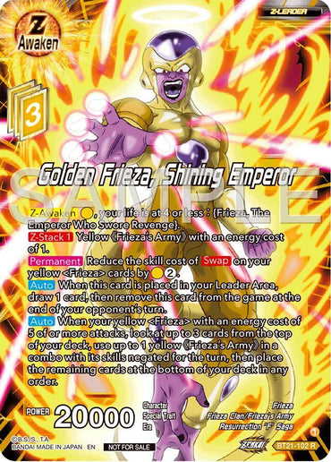 Golden Frieza, Shining Emperor (Championship 2024 Finals Zenkai Pack) (BT21-102) [Tournament Promotion Cards] (ONLINE ORDER ONLY)