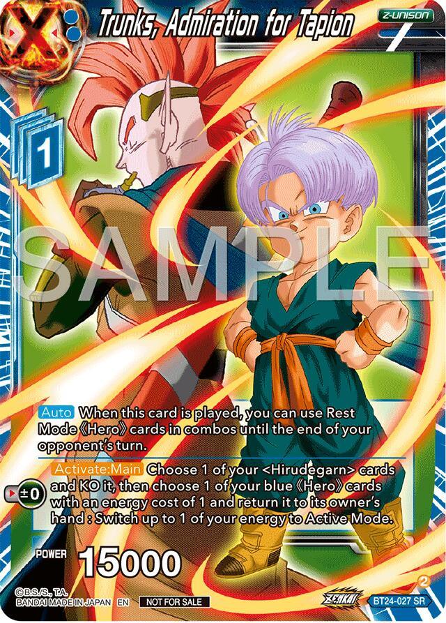 Trunks, Admiration for Tapion (Championship 2024 Finals Zenkai Pack) (BT24-027) [Tournament Promotion Cards] (ONLINE ORDER ONLY)