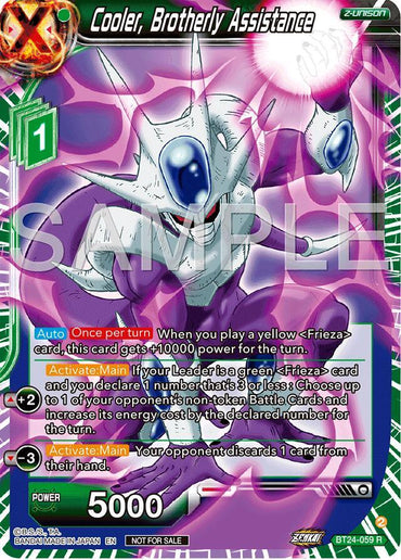 Cooler, Brotherly Assistance (Championship 2024 Finals Zenkai Pack) (BT24-059) [Tournament Promotion Cards] (ONLINE ORDER ONLY)
