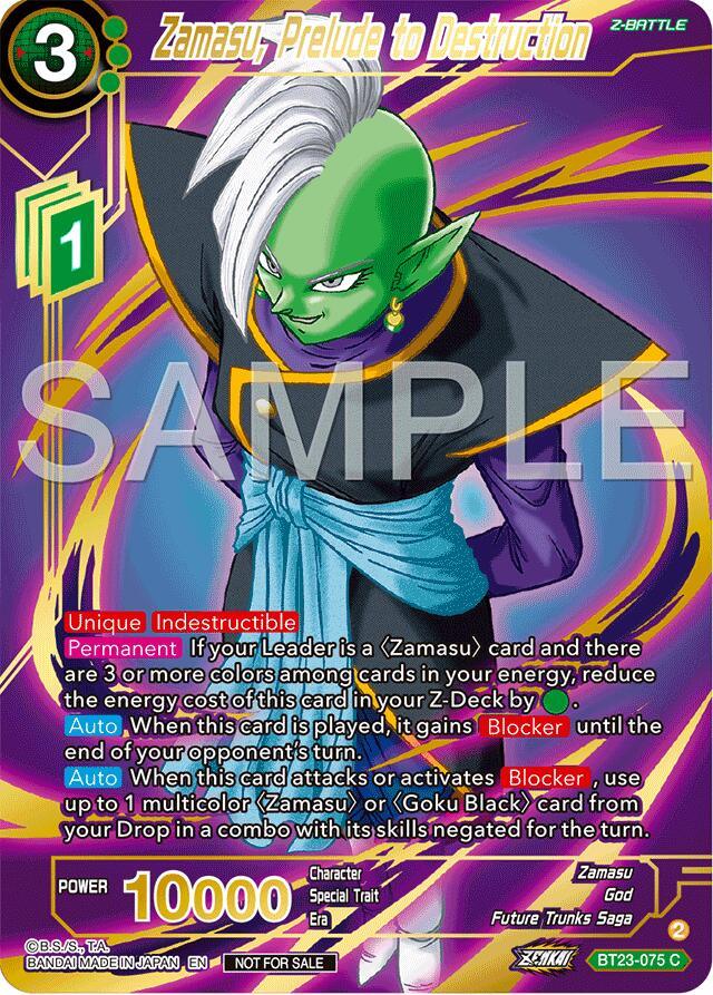 Zamasu, Prelude to Destruction (Championship 2024 Finals Zenkai Pack) (Gold Stamped) (BT23-075) [Tournament Promotion Cards] (ONLINE ORDER ONLY)