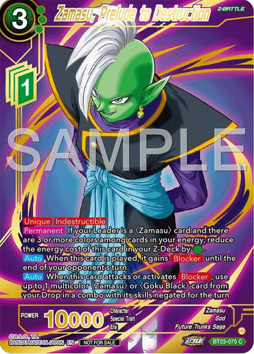 Zamasu, Prelude to Destruction (Championship 2024 Finals Zenkai Pack) (Gold Stamped) (BT23-075) [Tournament Promotion Cards] (ONLINE ORDER ONLY)
