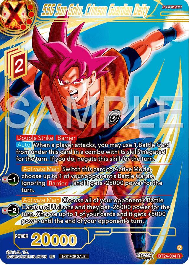 SSG Son Goku, Crimson Guardian Deity (Championship 2024 Finals Zenkai Pack) (Gold Stamped) (BT24-004) [Tournament Promotion Cards] (ONLINE ORDER ONLY)