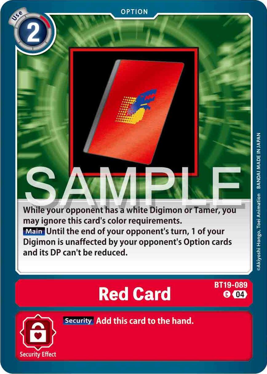Red Card [BT19-089] [Release Special Booster Ver.2.0] (ONLINE ORDER ONLY)