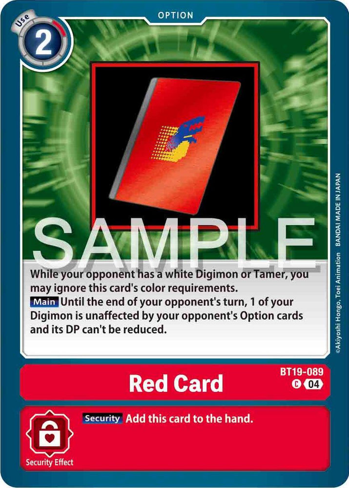 Red Card [BT19-089] [Release Special Booster Ver.2.0] (ONLINE ORDER ONLY)