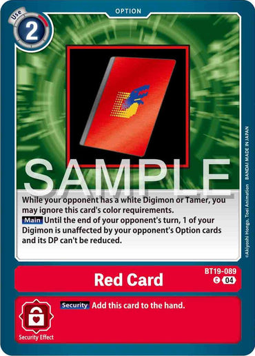 Red Card [BT19-089] [Release Special Booster Ver.2.0] (ONLINE ORDER ONLY)