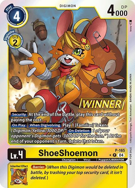 ShoeShoemon [P-165] (Store Tournament 2025 Vo.1 Winner Pack) [Promotional Cards] (ONLINE ORDER ONLY)