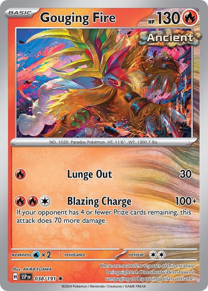 Gouging Fire (038/191) (Theme Deck Exclusive) [Scarlet & Violet: Surging Sparks] (ONLINE ORDER ONLY)