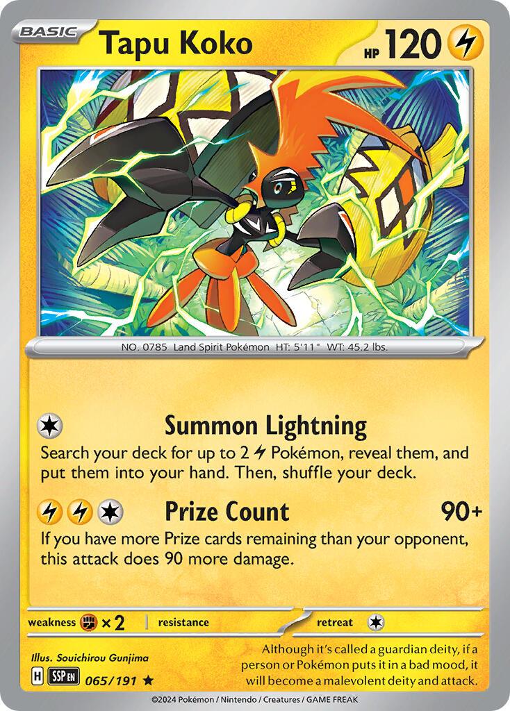 Tapu Koko (065/191) (Theme Deck Exclusive) [Scarlet & Violet: Surging Sparks] (ONLINE ORDER ONLY)