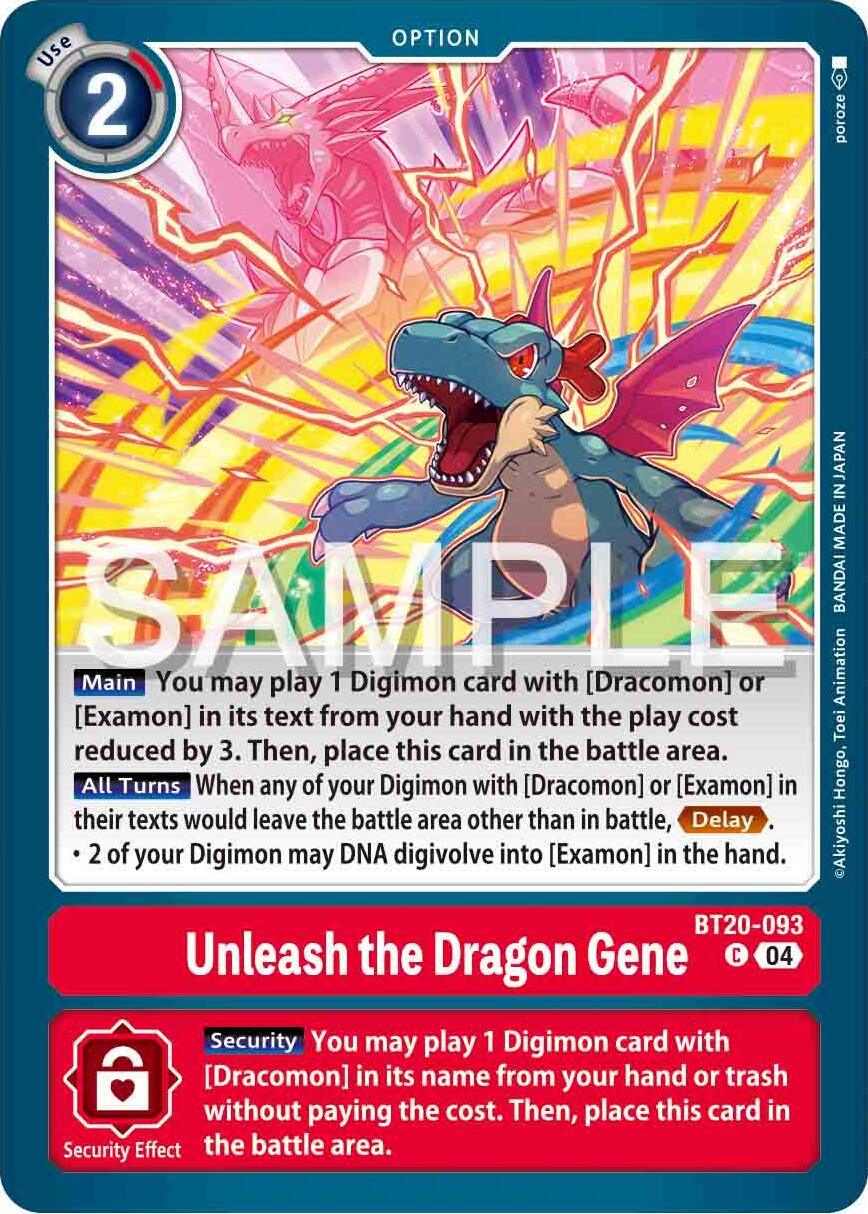 Unleash the Dragon Gene [BT20-093] [Release Special Booster Ver.2.0] (ONLINE ORDER ONLY)