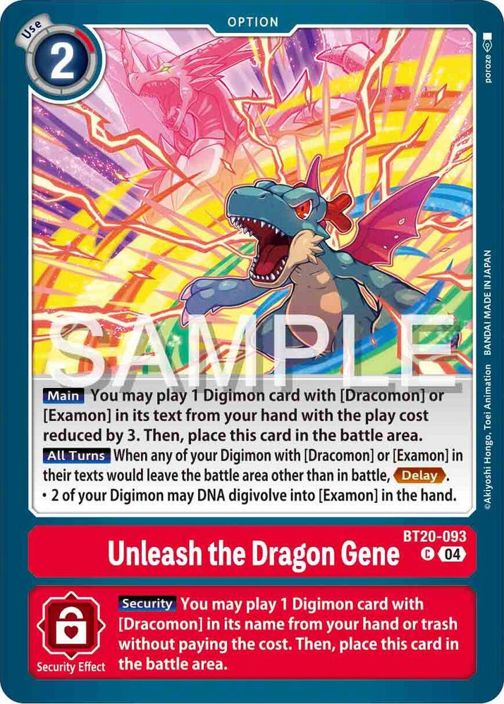 Unleash the Dragon Gene [BT20-093] [Release Special Booster Ver.2.0] (ONLINE ORDER ONLY)