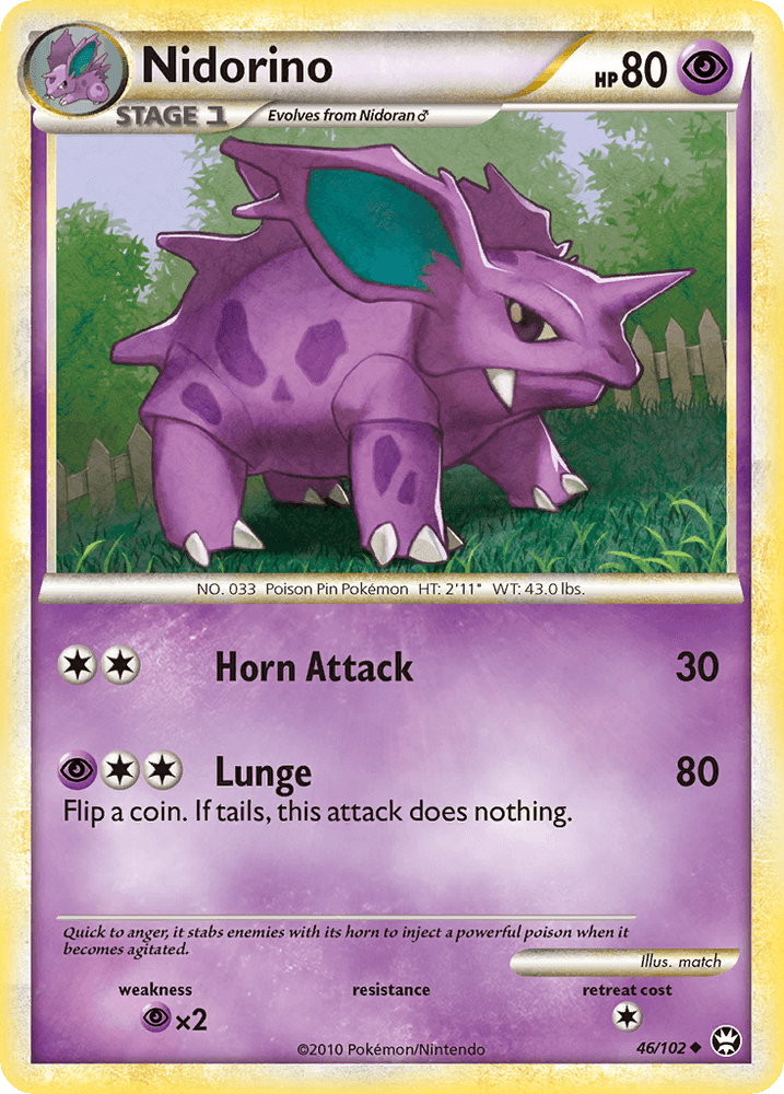 Nidorino (46/102) [HeartGold & SoulSilver: Triumphant] (Online Only)
